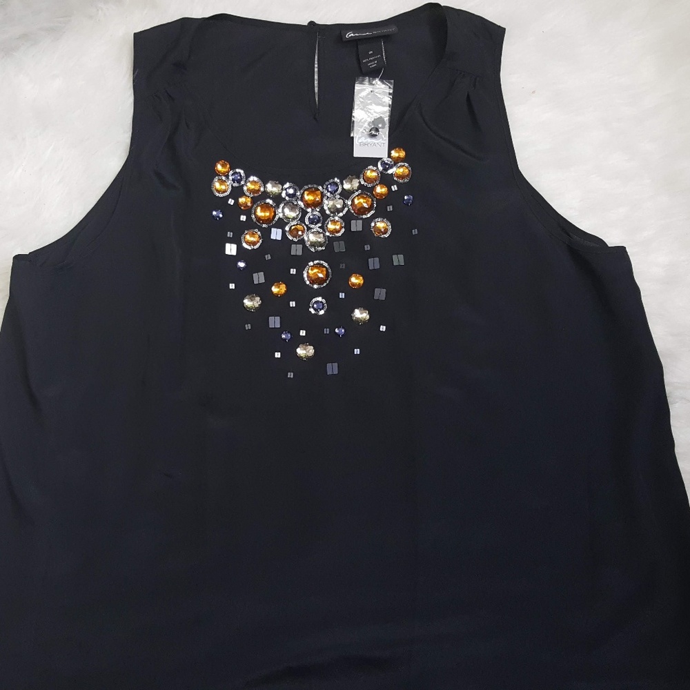 Lane Bryant Sleeveless Sheer Stone Embellished
